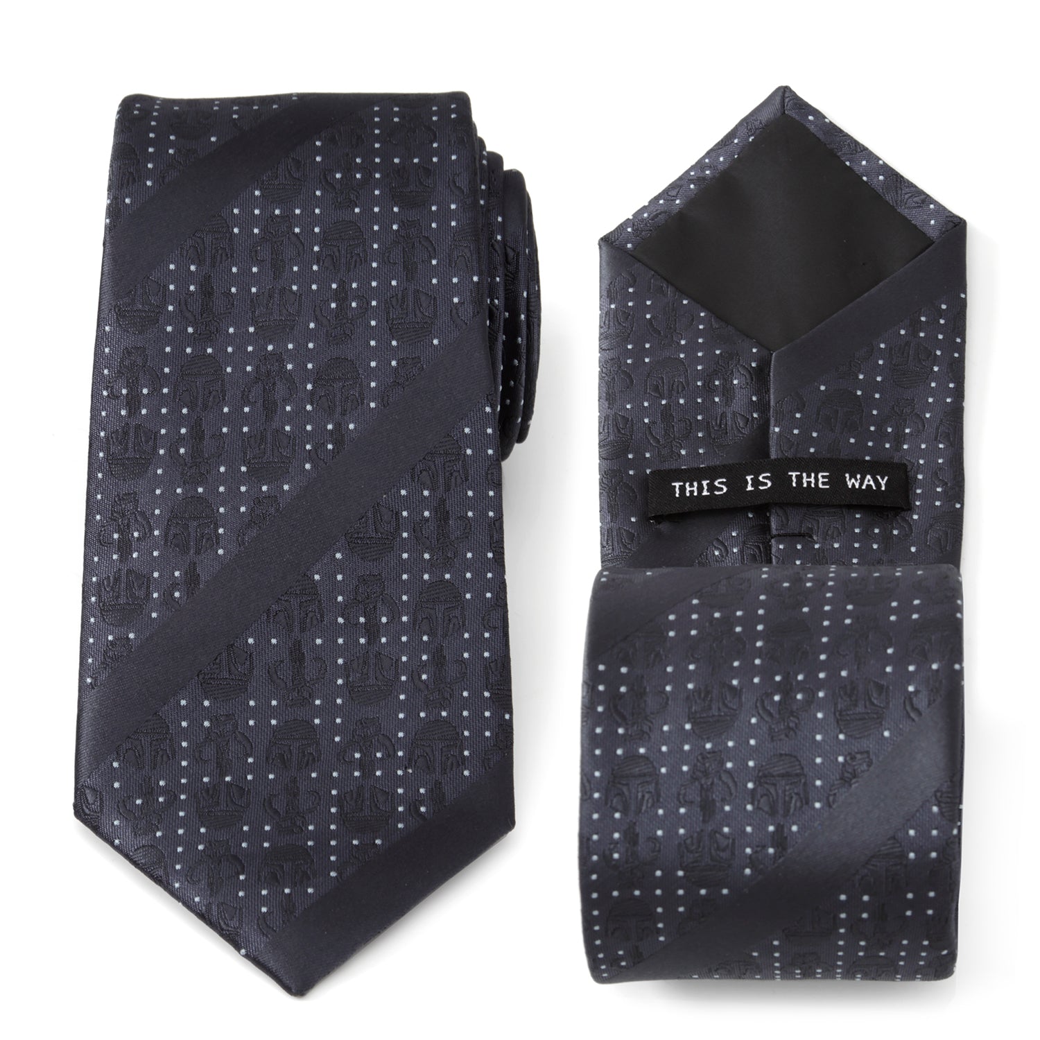 Star Wars Mandalorian Blue Dotted Striped Tie