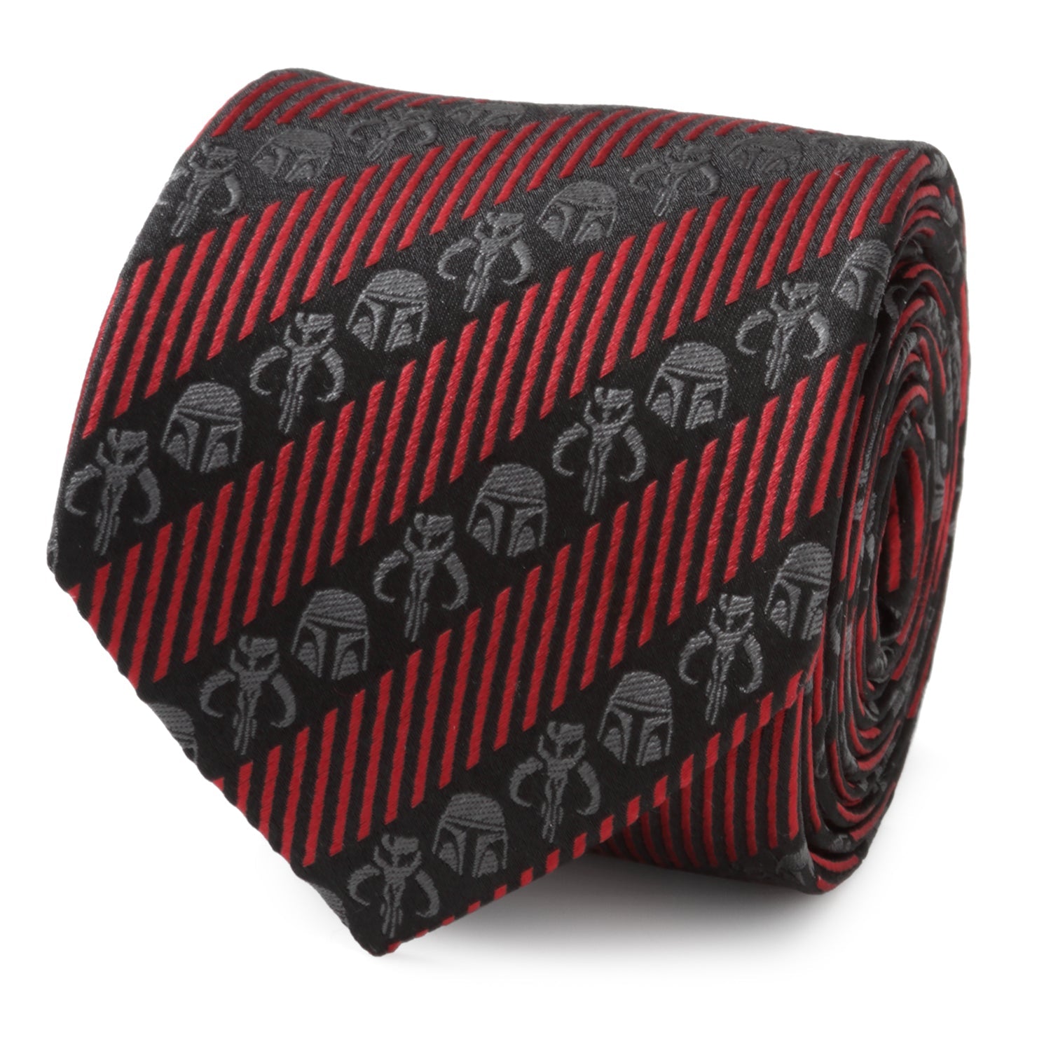 Star Wars Mandalorian Black and Red Striped Tie