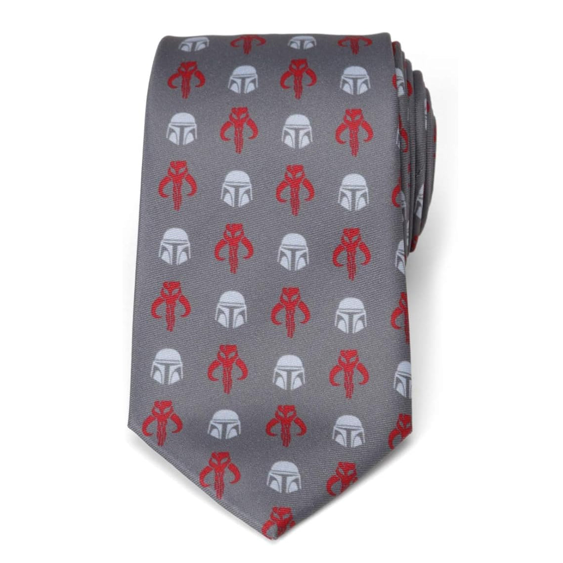 Star Wars Mandalorian and Mythosaur Red and Gray Tie