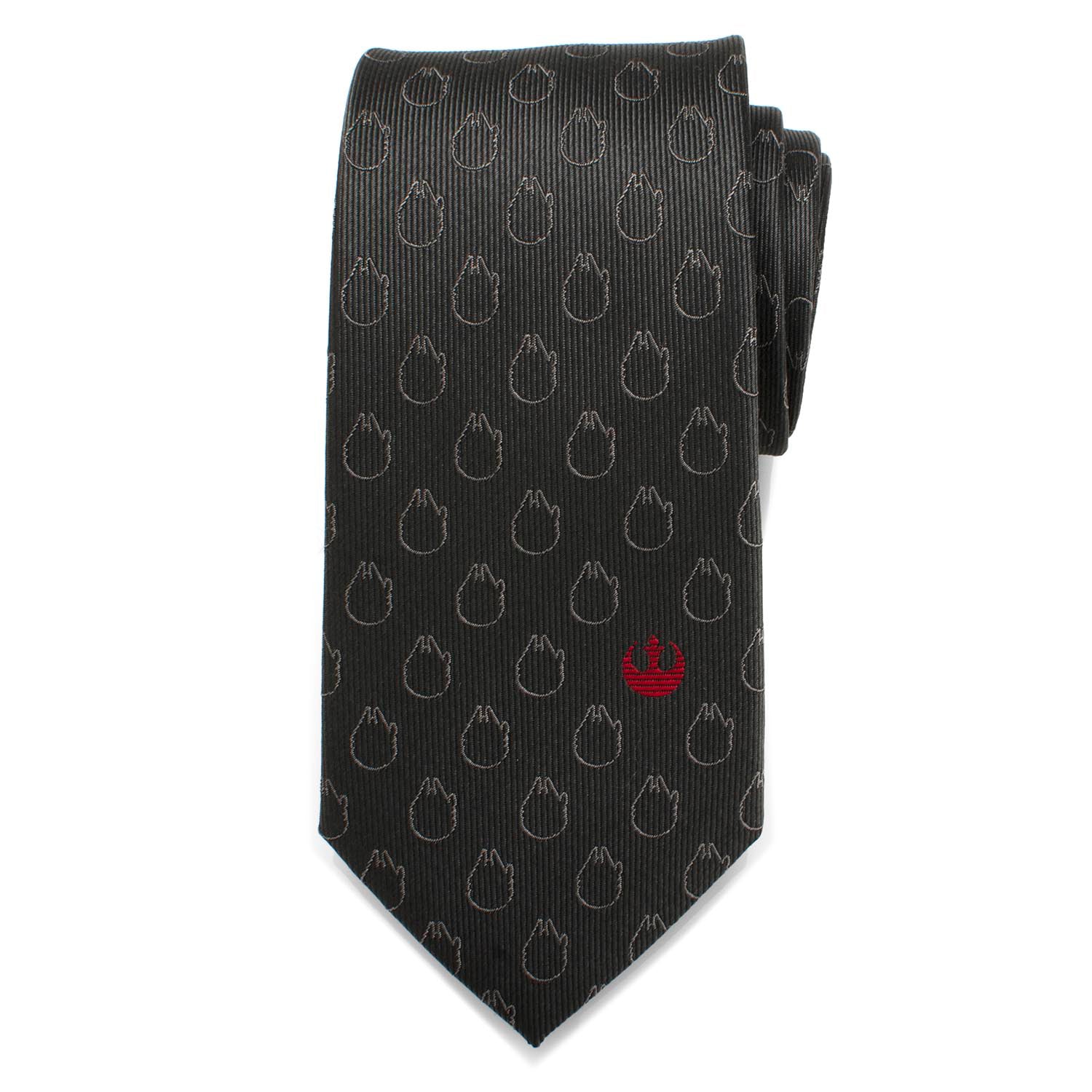 Star Wars Rebel Alliance and Millennium Falcon Gray Tie with Red Crest