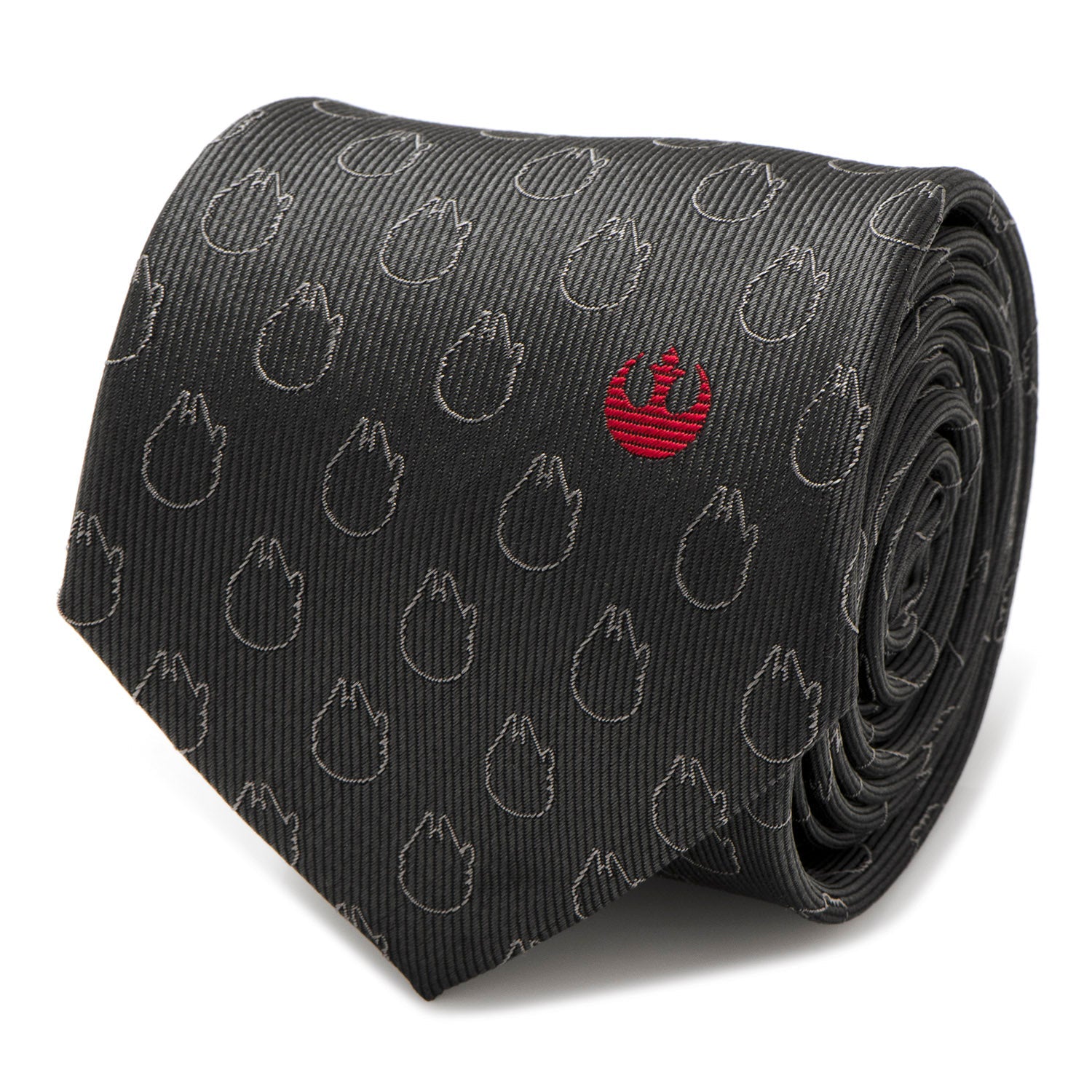 Star Wars Rebel Alliance and Millennium Falcon Gray Tie with Red Crest