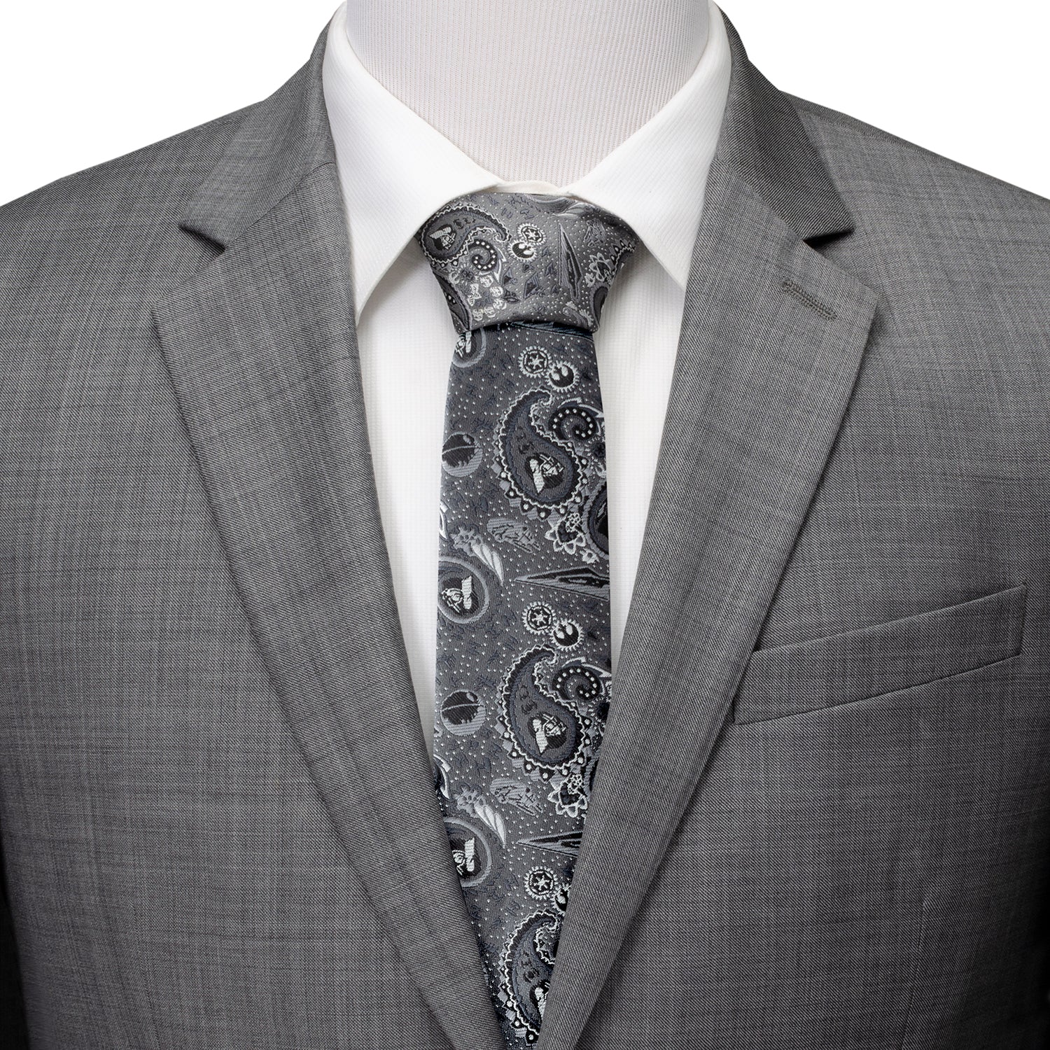 Star Wars Darth Vader Gray Paisley Tie