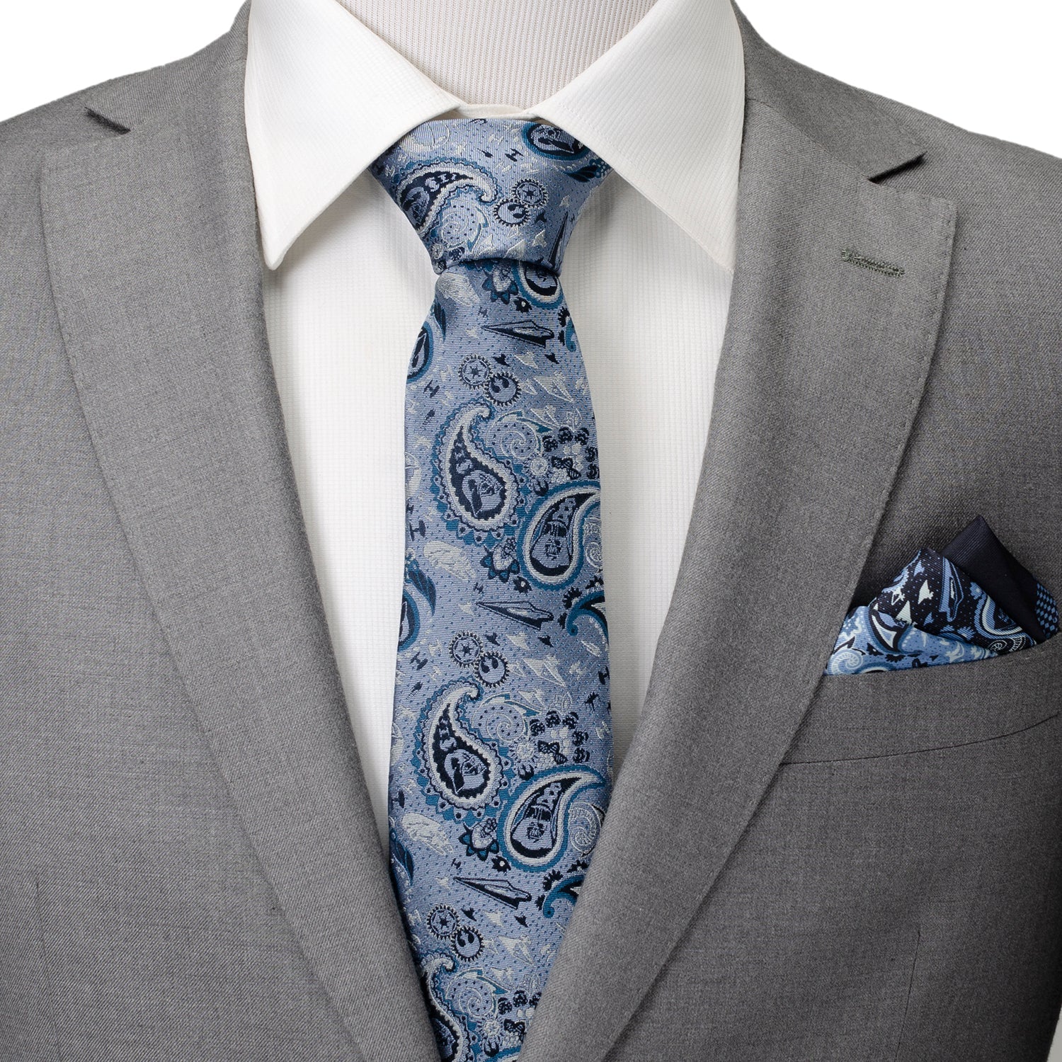 Star Wars Darth Vader Blue Tonal Paisley Tie
