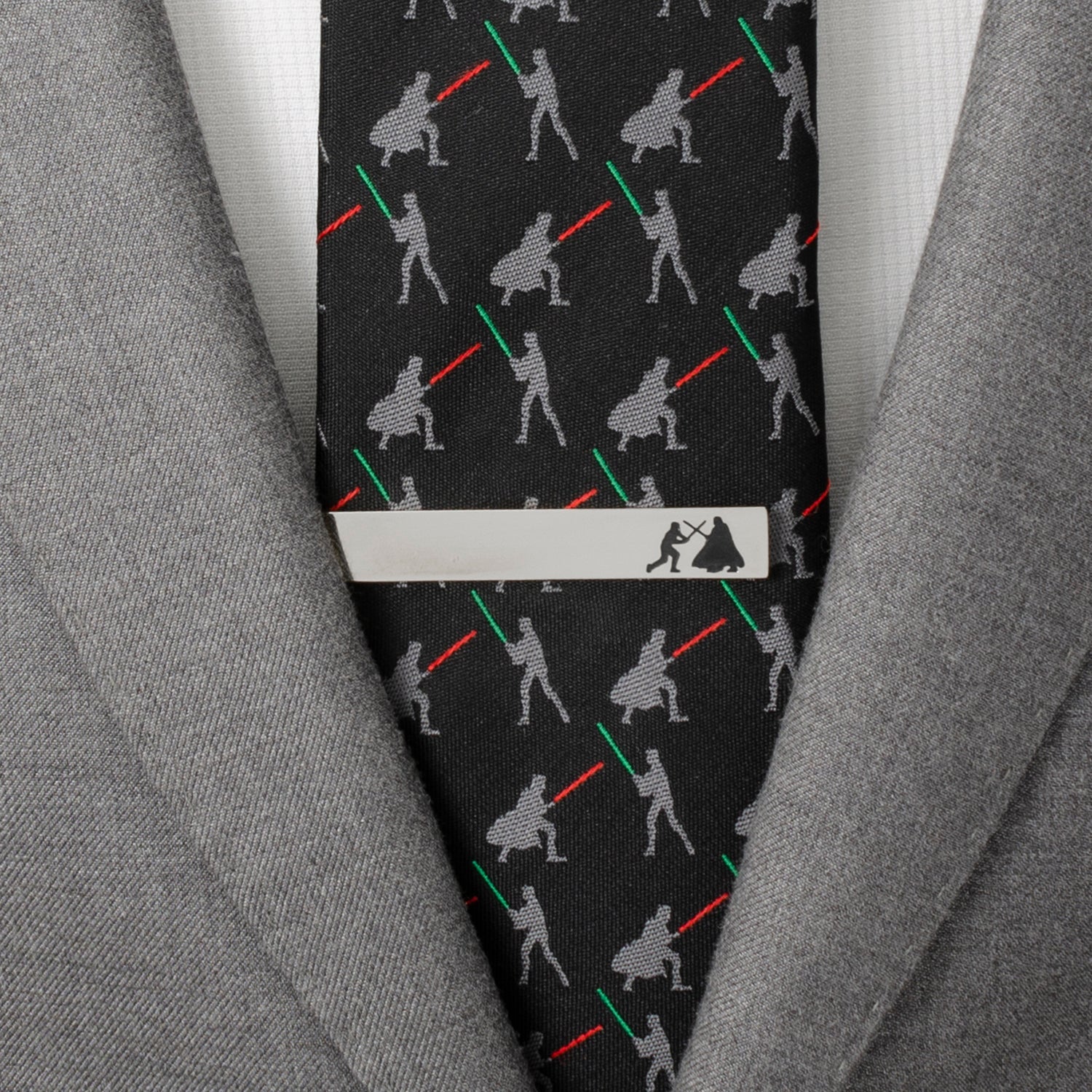 Star Wars Darth Vader and Luke Skywalker LIGHTSABER Battle Tie Bar