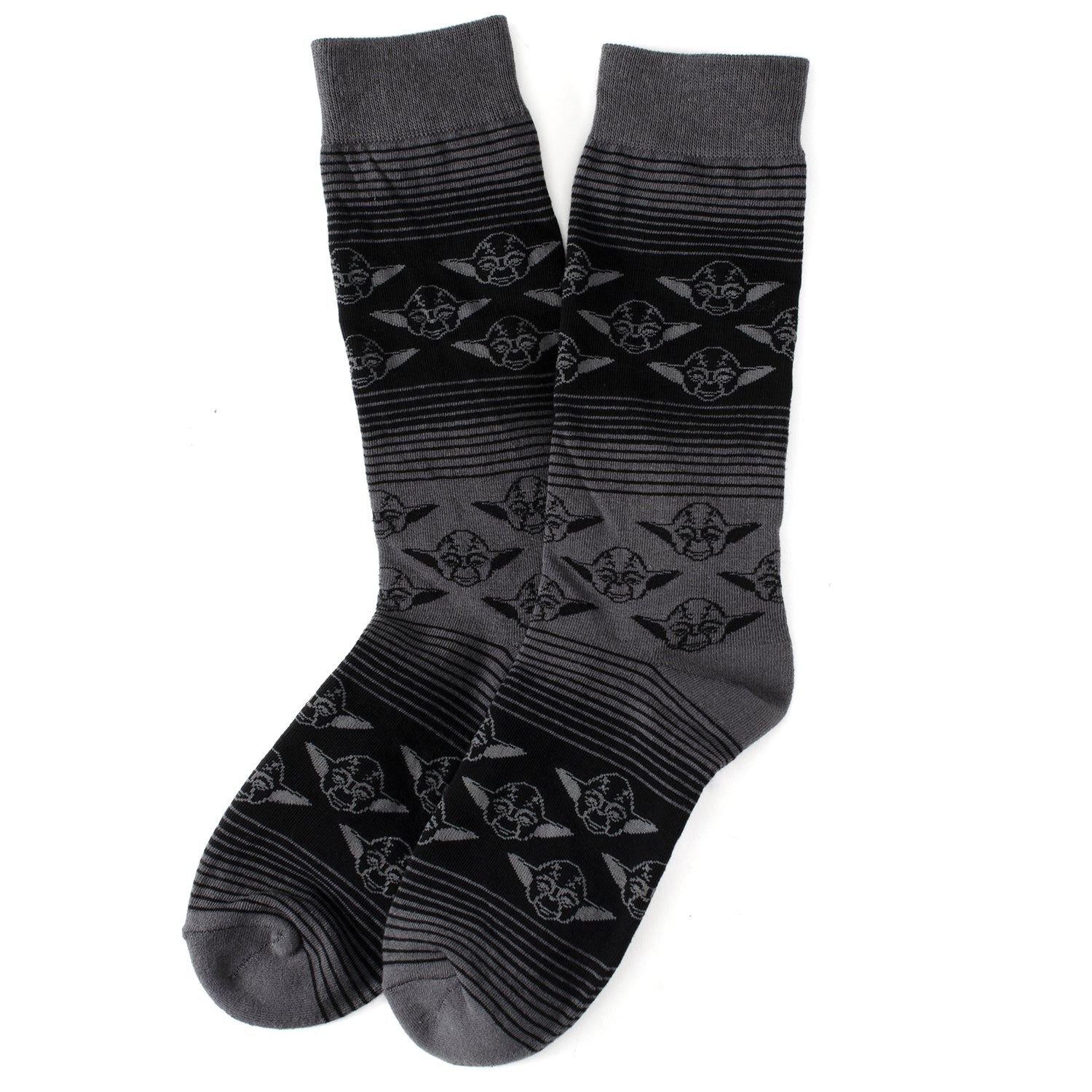 Star Wars Yoda Green, Gray, and Black Ombre Dress Socks and Jedi Crest Lapel Pin Gift Set