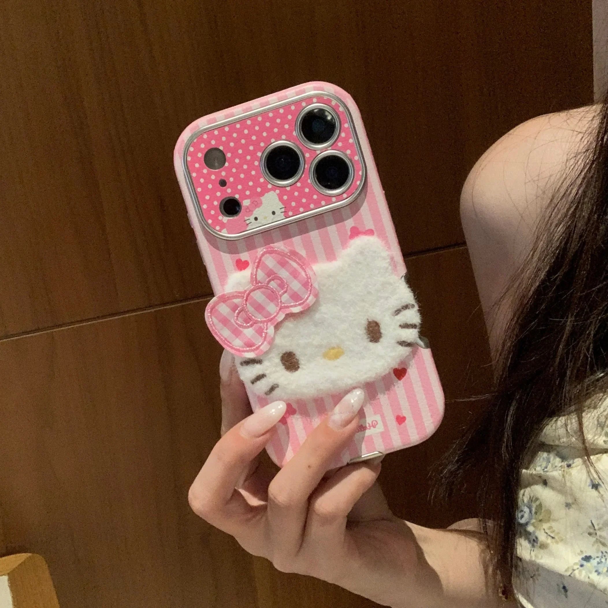 Large Window Texture Hello Kitty Phone Case For iPhone