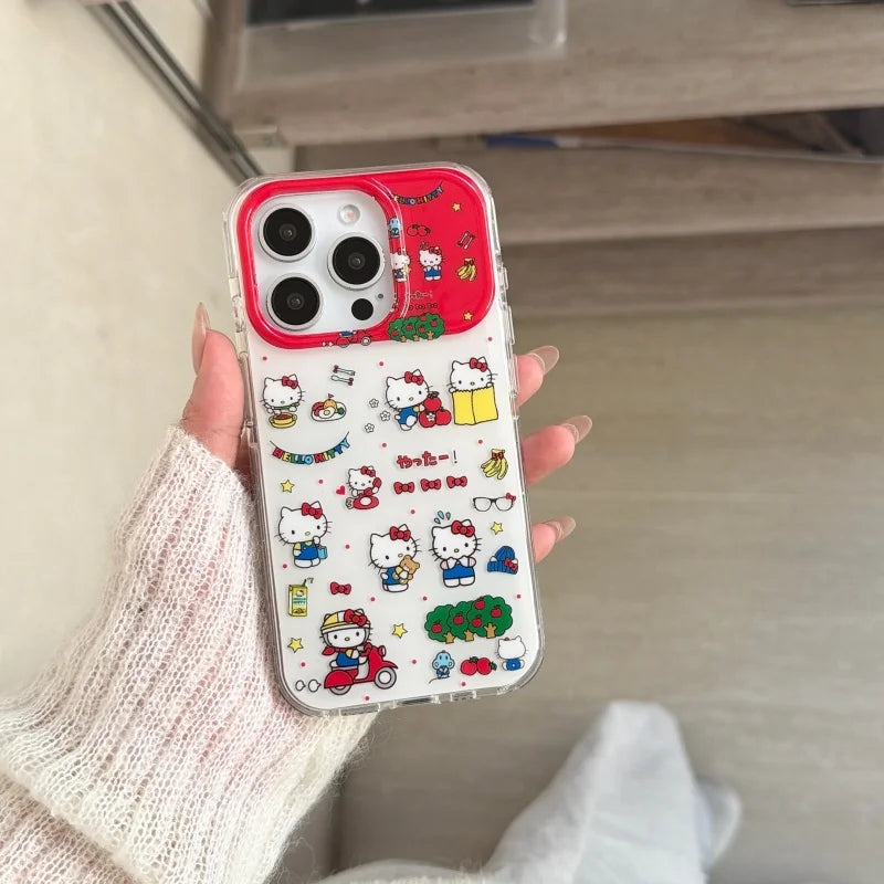 Kawaii Cute Happy Hello Kitty Cat Phone Case For iPhone