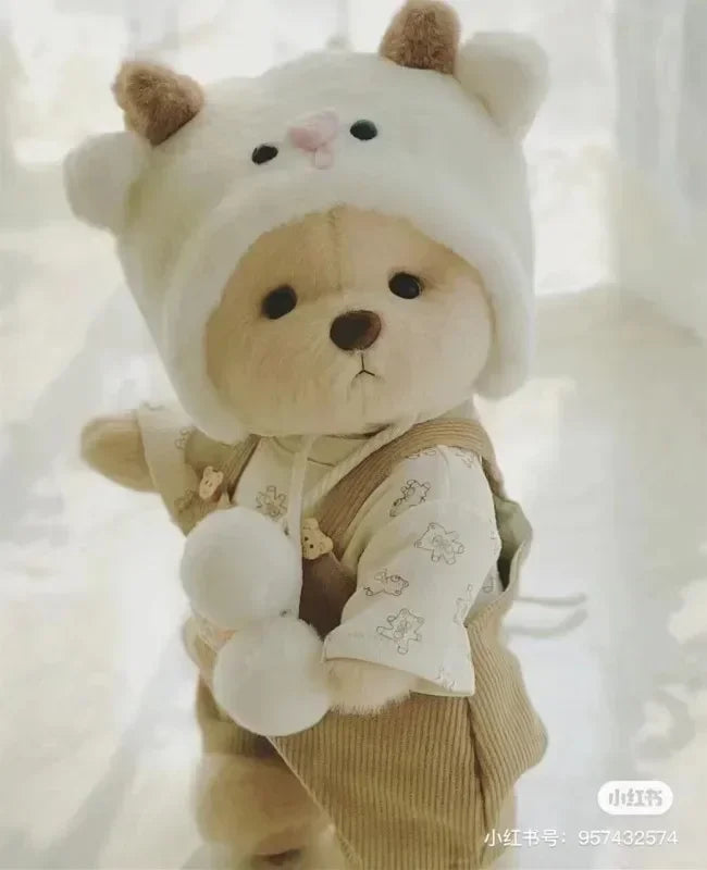 Teddy Bear Plush Doll with Changeable Clothes