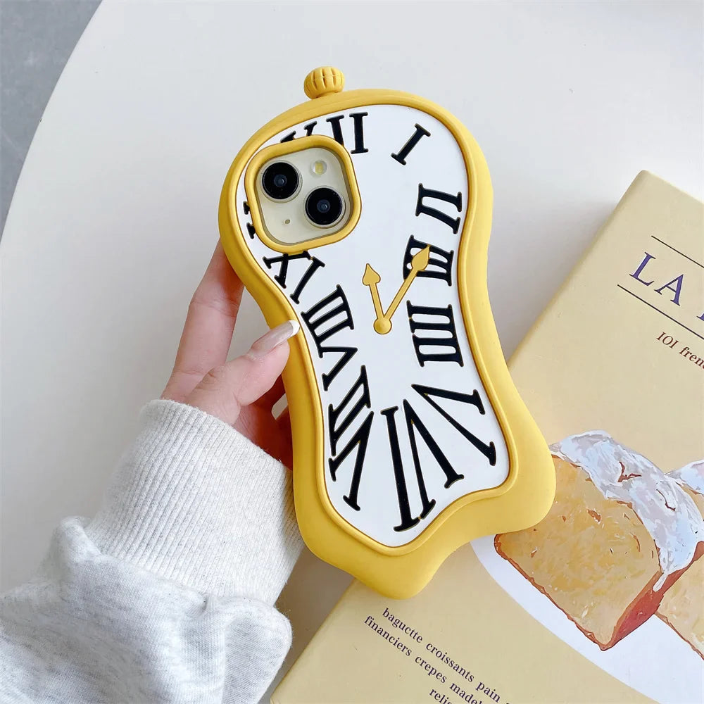 Funny Cartoon 3D Clock  Phone Case
