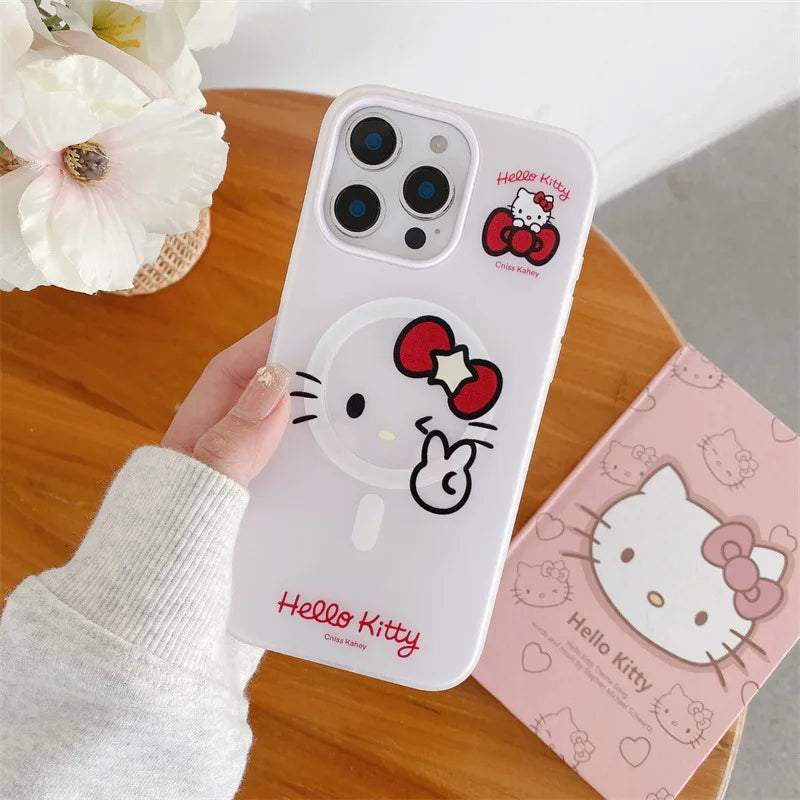Kawaii Hello Kitty Magsafe Magnetic Phone Case For iPhone