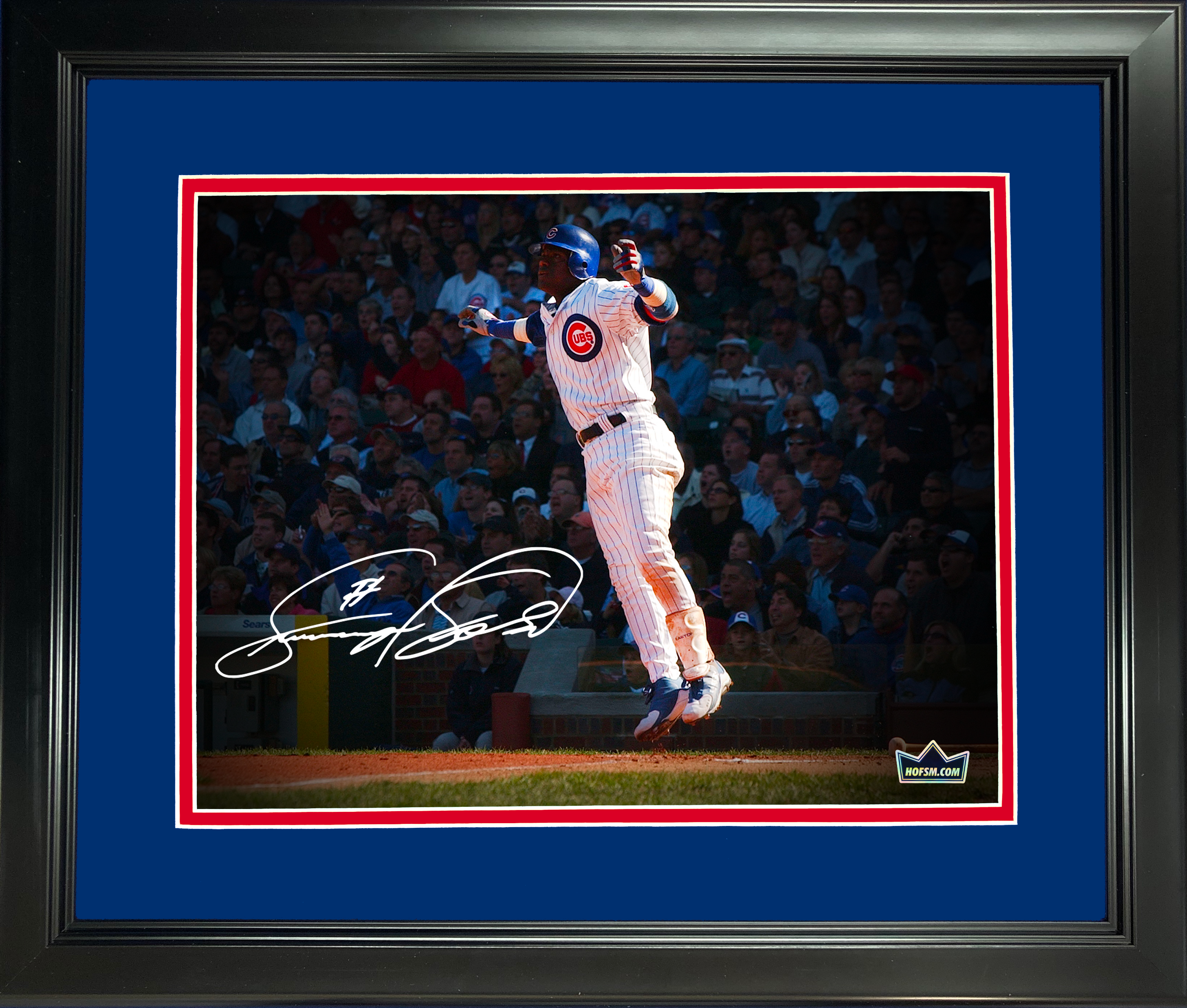 Framed Sammy Sosa Facsimile Laser Engraved Signature Auto Chicago Cubs 11"x14"Baseball Photo HOFSM Holo