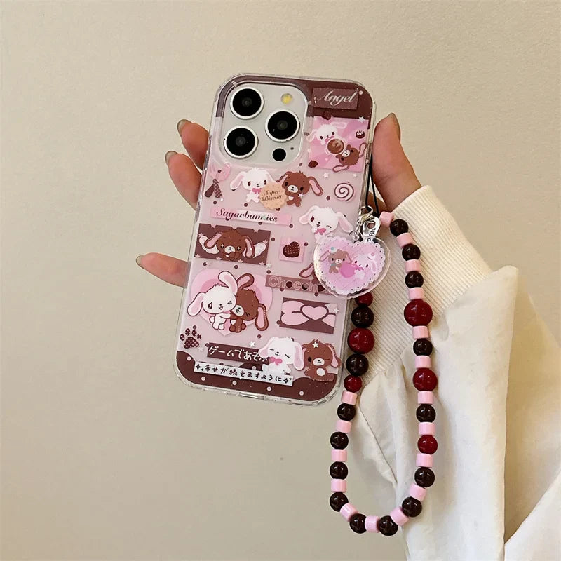 Kawaii Cartoon Sweet Rabbit Phone Case For iPhone
