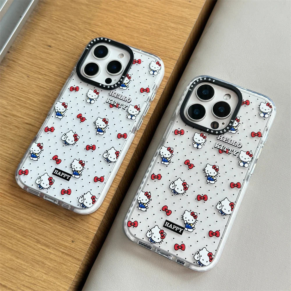 White Cute Mini Red Bow Hello Kitty Phone Case
