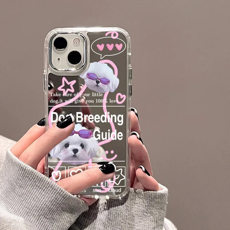 Cute Dog Mirror Phone Case