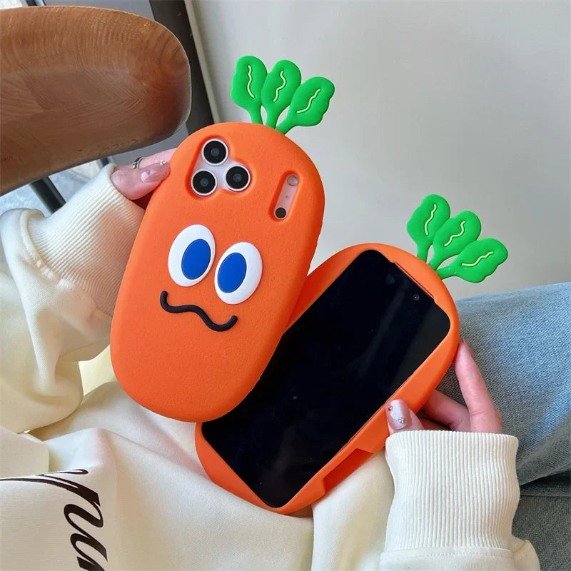 Fashion Cute 3D Carrot Phone Case For iPhone