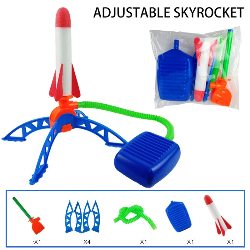 Air Rocket Launcher Toy – Foot Pump Soaring Rocket Set for Kids Outdoor Games