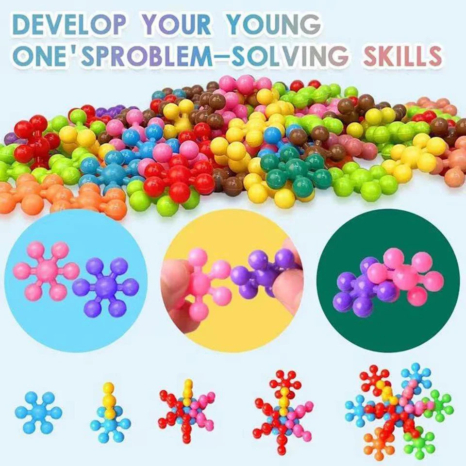 3D Snowflake Building Blocks – Educational DIY Construction Toy Set