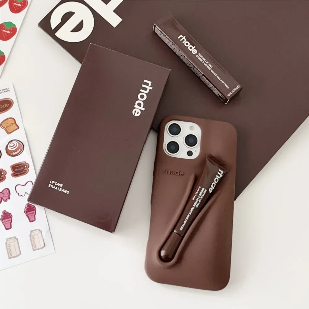 4 Piece Gift Set Rhode Lip iPhone Case With Shopping Bag