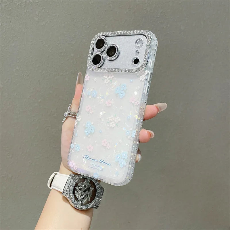 Luxury Bowknot Flowers Shell Pattern Phone Case For iPhone