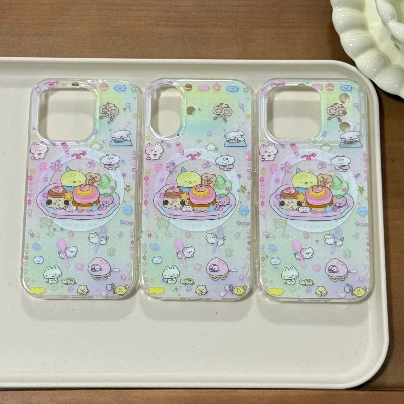 Korea Comic Cute Cartoon Animal Magsafe Wireless Charge Case For iPhone