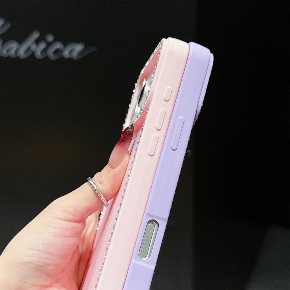 Luxury Diamond For Magsafe Wireless Charge Transparent Case For iPhone