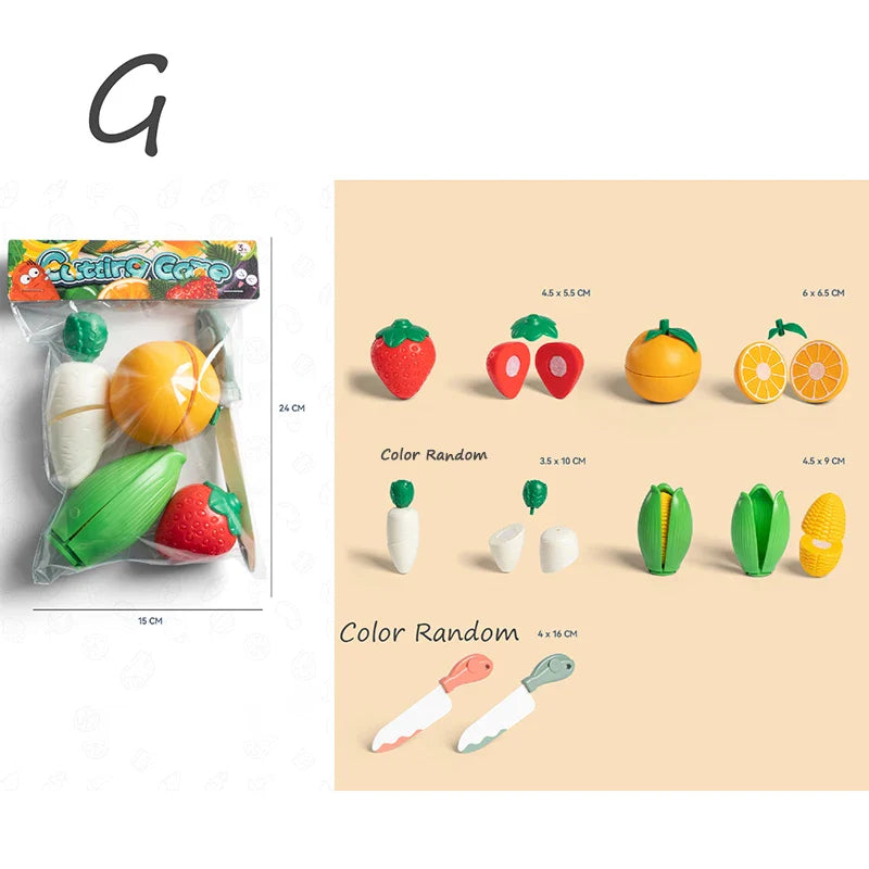 Kids Pretend Play Kitchen Set – Simulation Fruits and Vegetables Toys