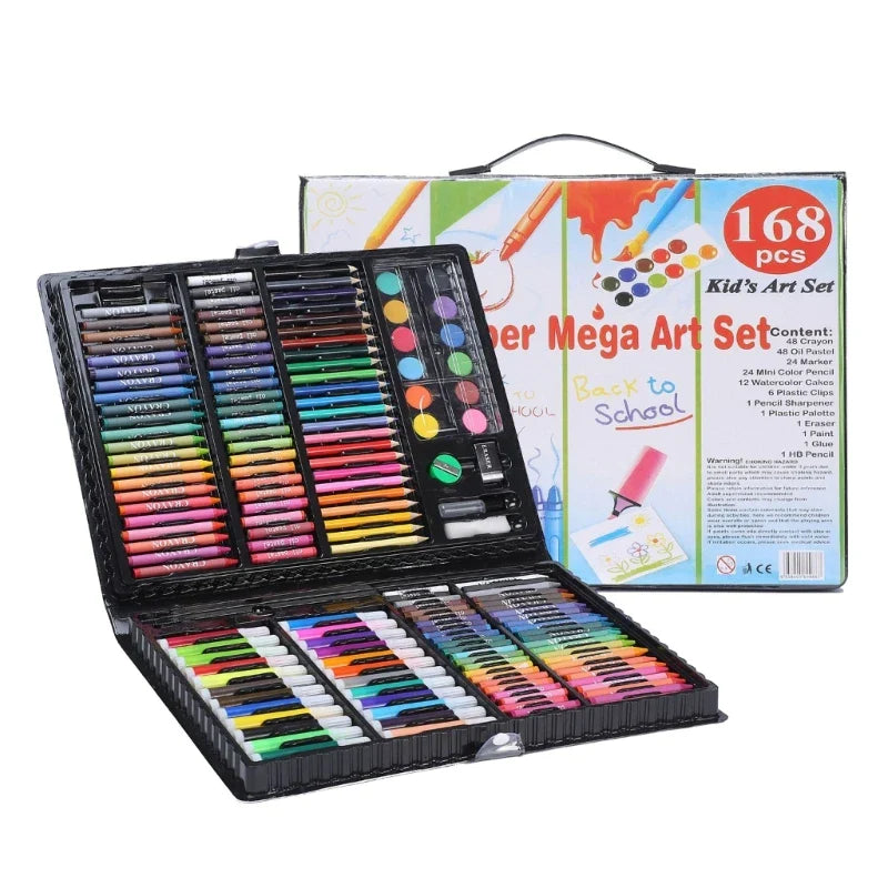 168 pcs Art Set – Portable Drawing & Painting Kit for Kids and Adults