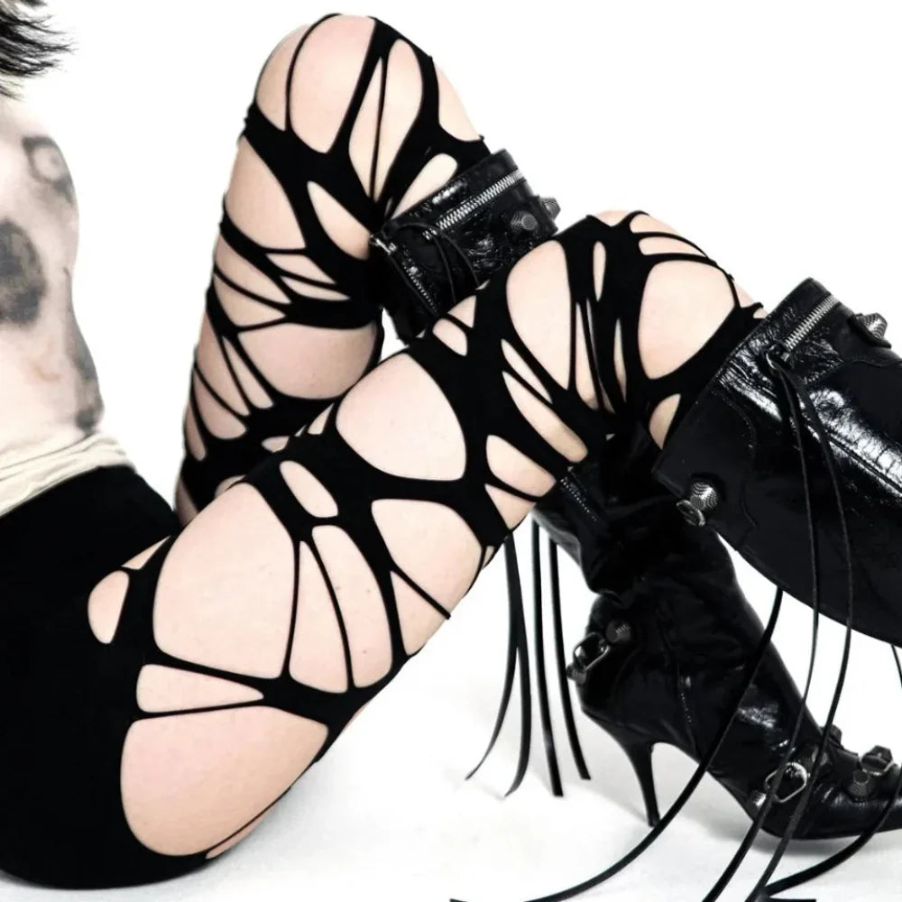 Womens Rebel Ripped Tights