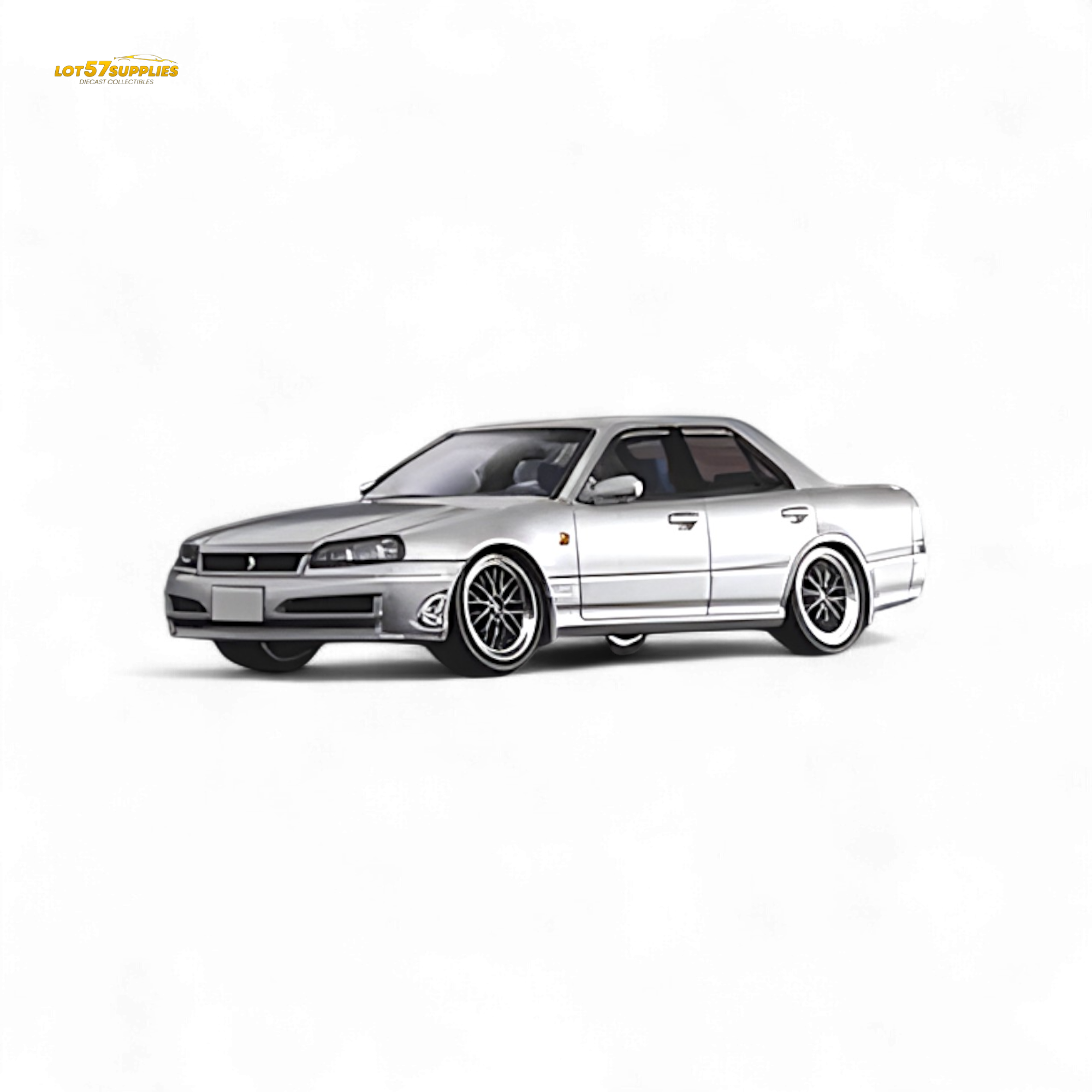 Mortal ER34 SKYLINE 25GT-t AIT Exhibition Model Ordinary Silver 1:64