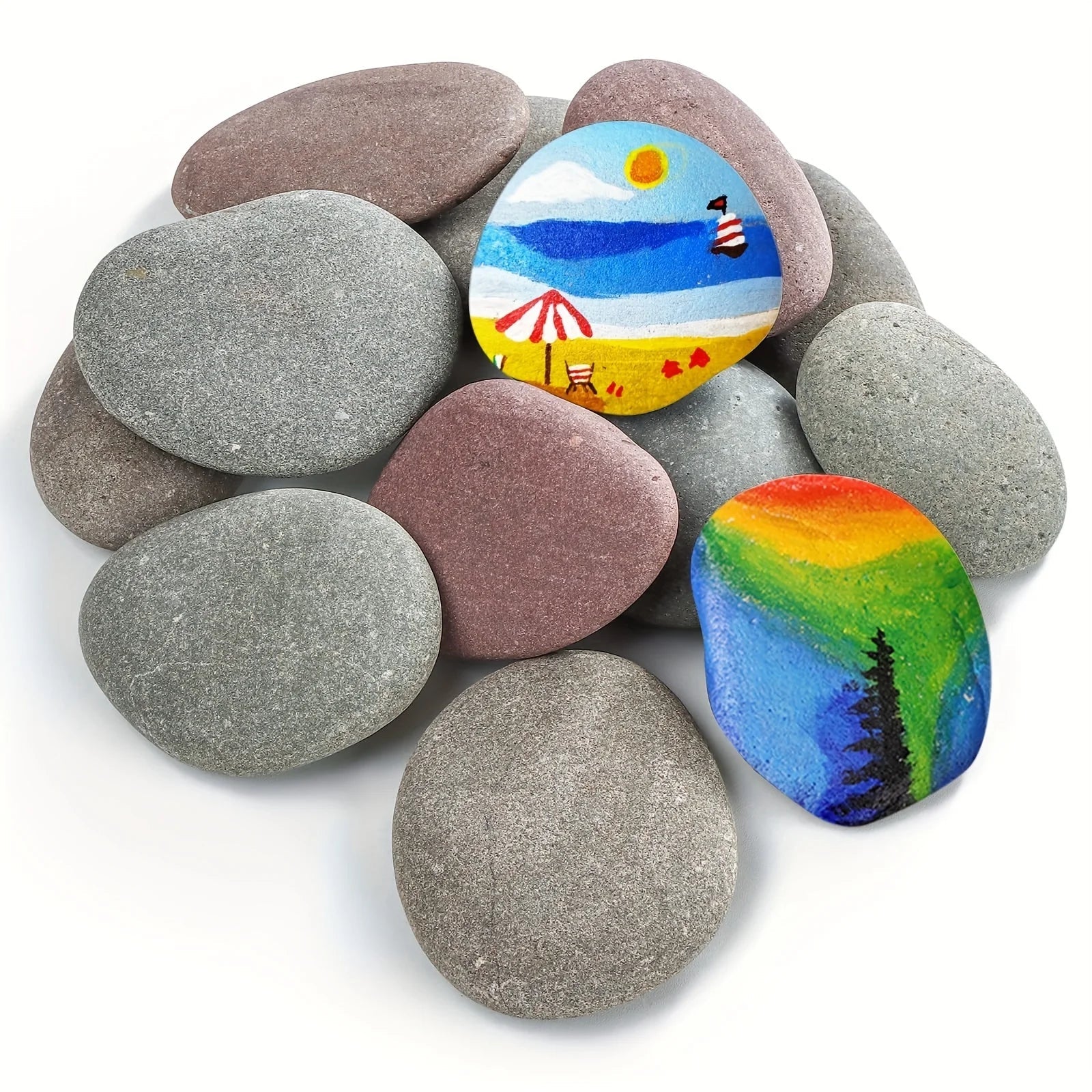 Hand-Painted River Stones – DIY Art & Garden Decoration Set (12PCS)