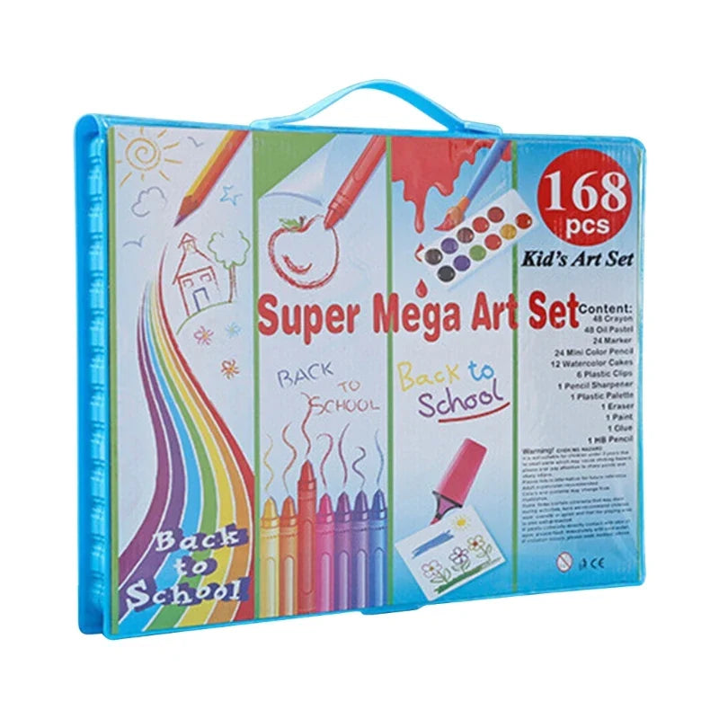 168 pcs Art Set – Portable Drawing & Painting Kit for Kids and Adults