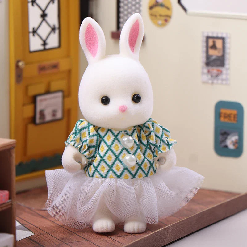 Miniature Dollhouse Rabbit Family Critters – DIY Playset for Kids