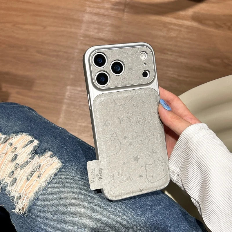 Luxury Embossed Cute Cartoon Hello Kitty Sparkling Phone Case For iPhone