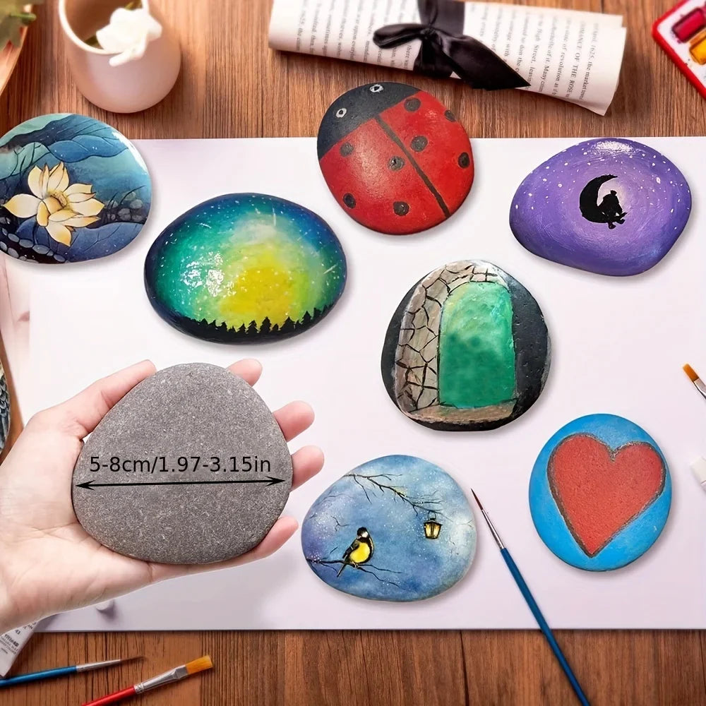 Hand-Painted River Stones – DIY Art & Garden Decoration Set (12PCS)