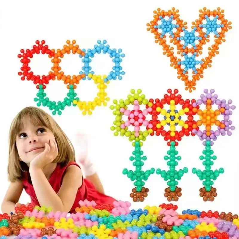 3D Snowflake Building Blocks – Educational DIY Construction Toy Set