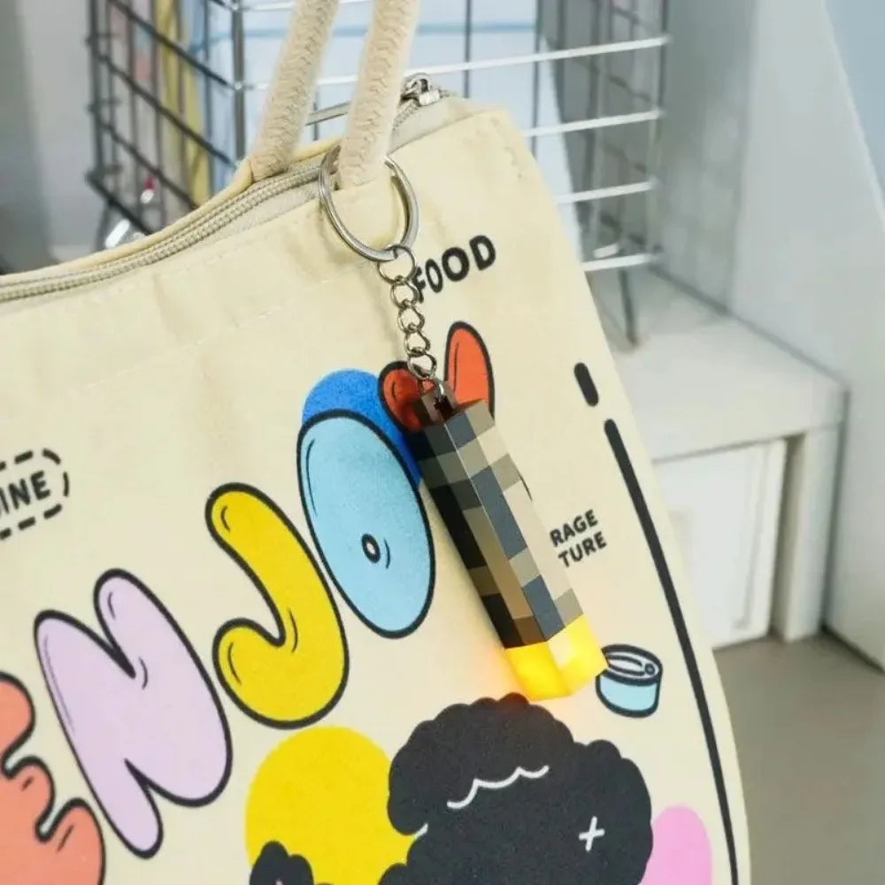 Minecraft Glow Keychain Torch Pendant Gift