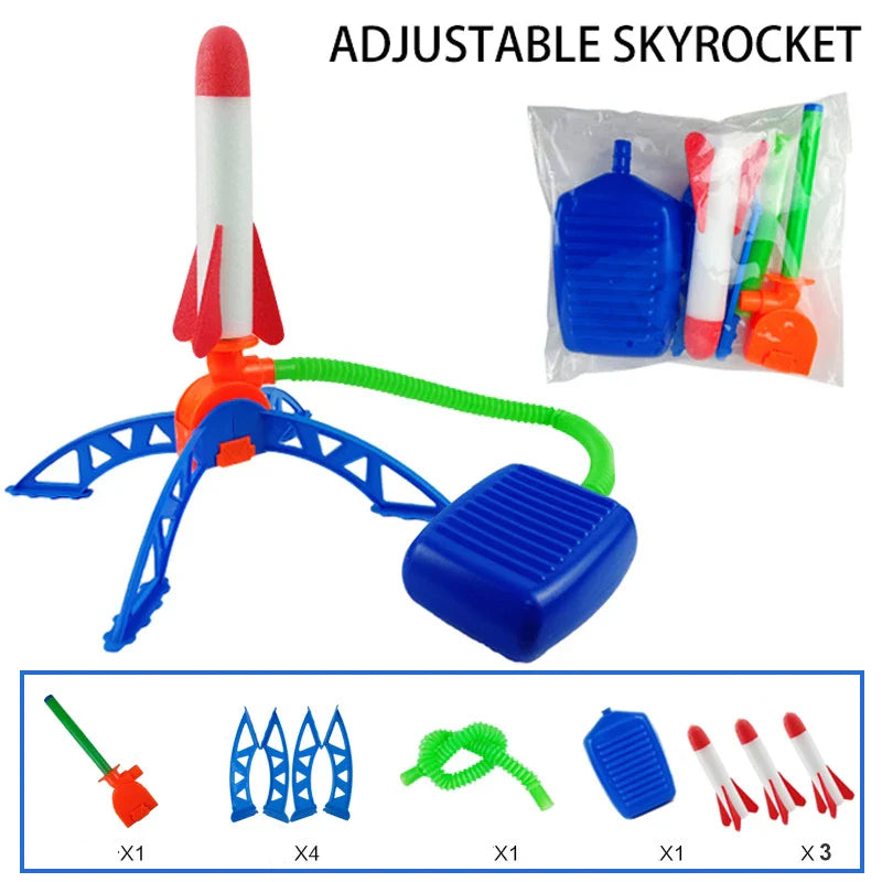 Air Rocket Launcher Toy – Foot Pump Soaring Rocket Set for Kids Outdoor Games