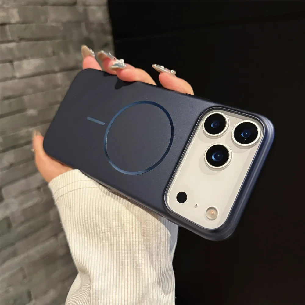 Ultra Thin Metallic Paint Magnetic Case For iPhone
