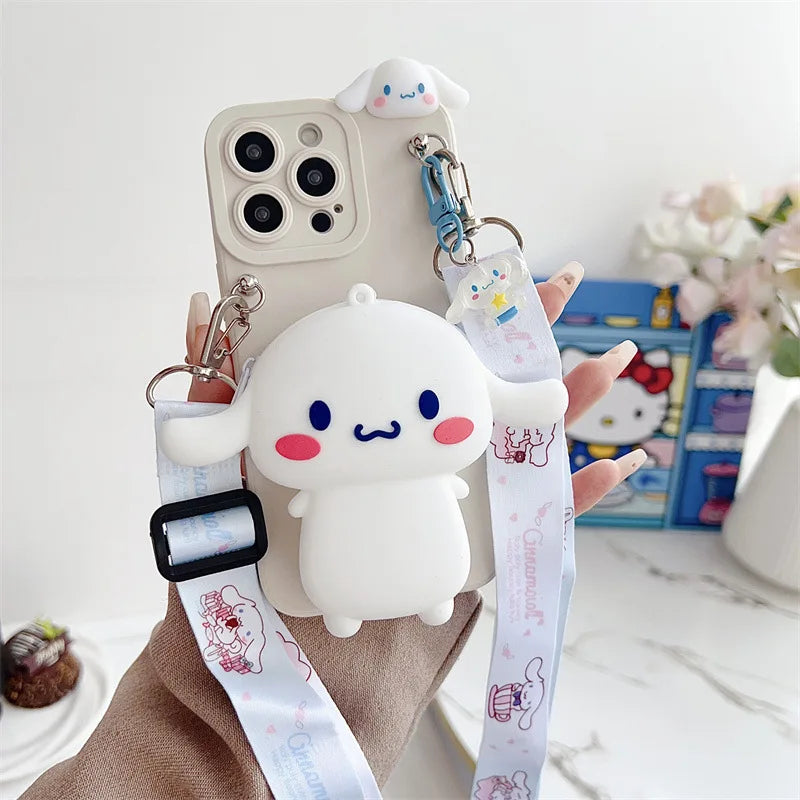 Cute Hello Kitty Cinnamoroll Wallet Phone Case For iPhone