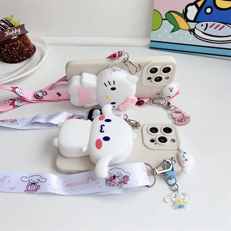 Cute Hello Kitty Cinnamoroll Wallet Phone Case For iPhone