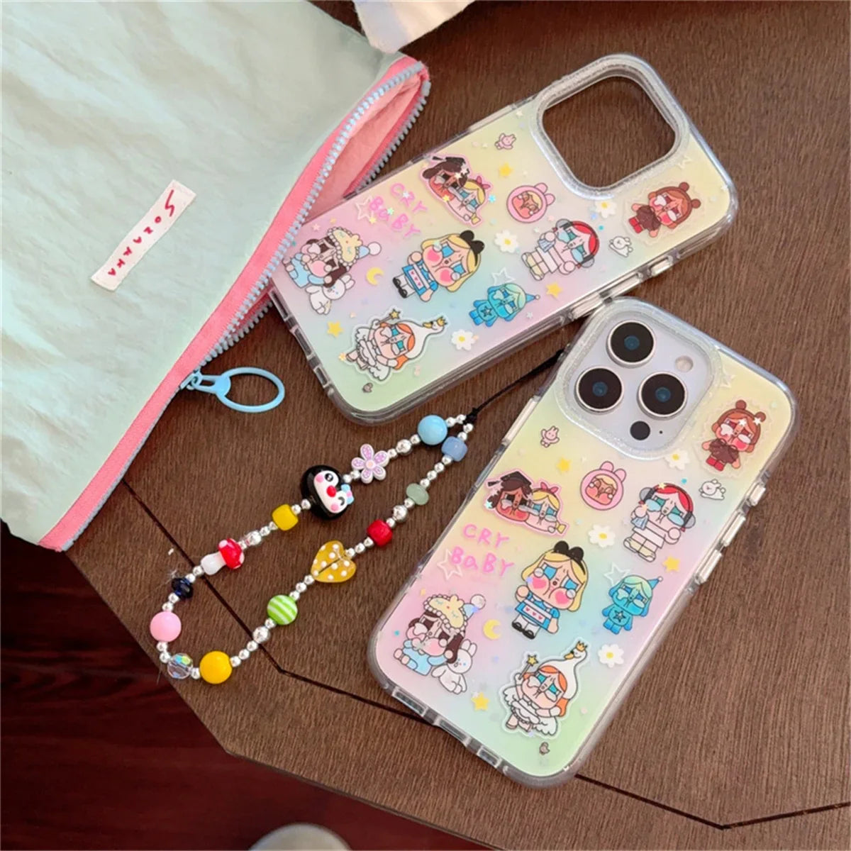 Funny Cute Cry Girl Flower Phone Case For iPhone