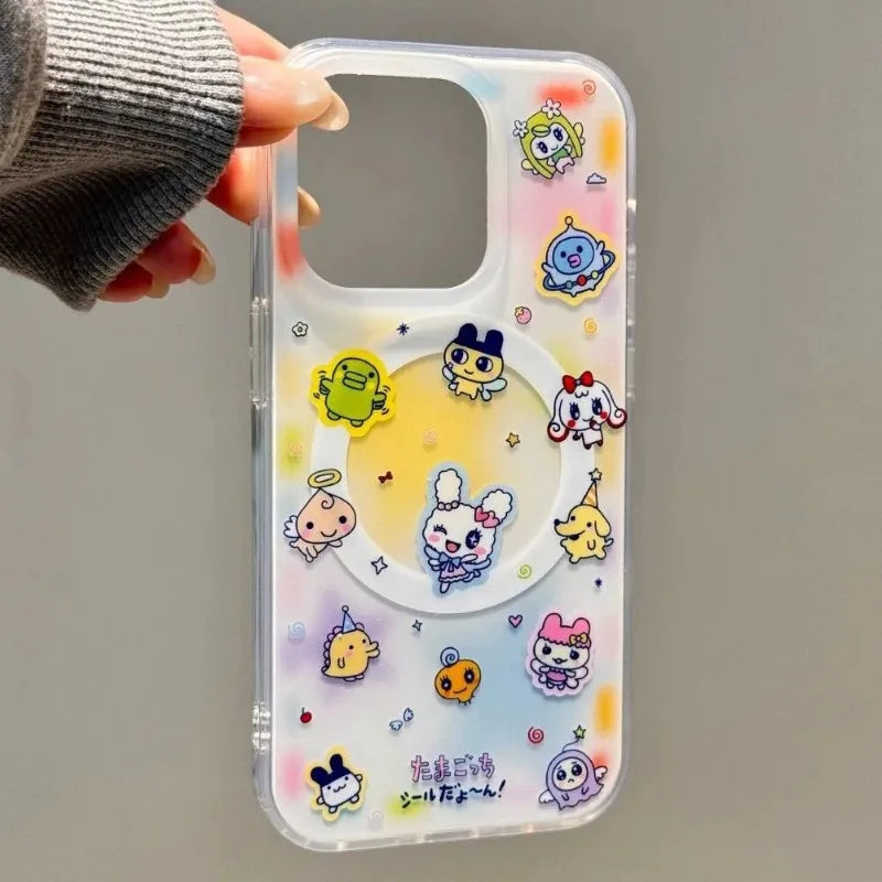 Tamagotchi Mametchi Lovelichi Magnetic Frosted Phone Case For iPhone