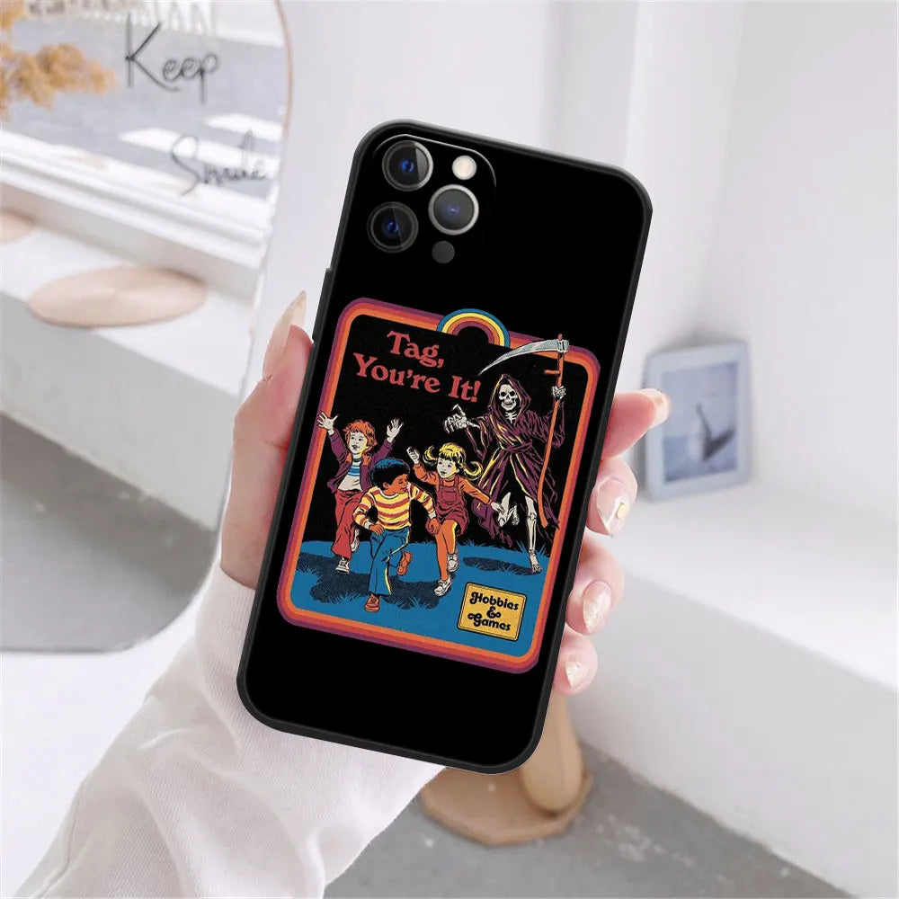 Funny Halloween Let's Summon Demons Graphic Black Soft Silicone Case For iPhone