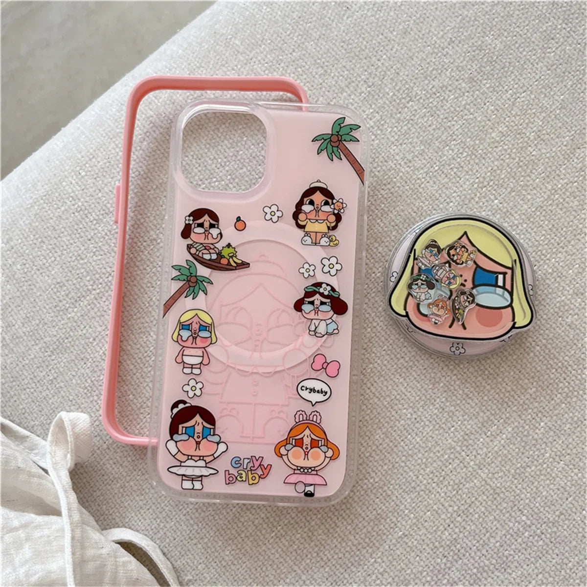 Funny Cute Crying Girl Magnetic Phone Case For iPhone