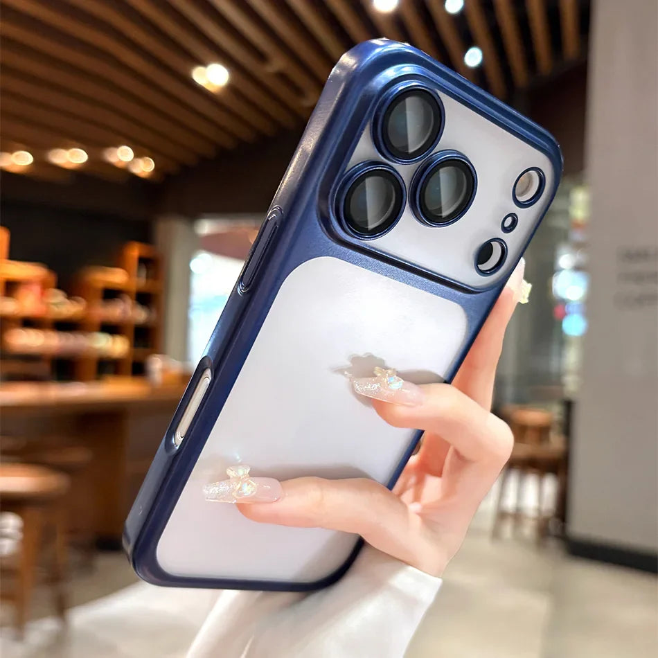 Luxury Plating Matte PC Clear Hard Phone Case For iPhone