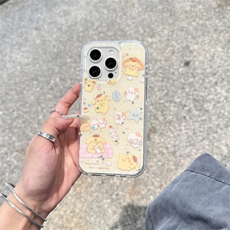 Funny Cute Sanrio Dog Glitter Phone Case For iPhone