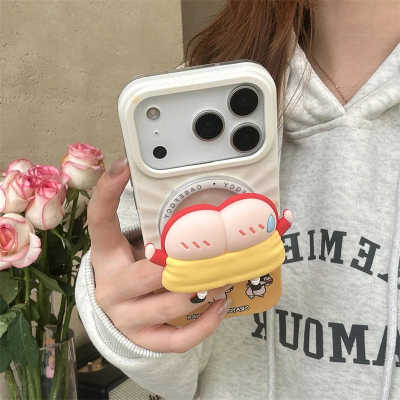 Funny Cute Cartoon Magnetic Phone Case For iPhone