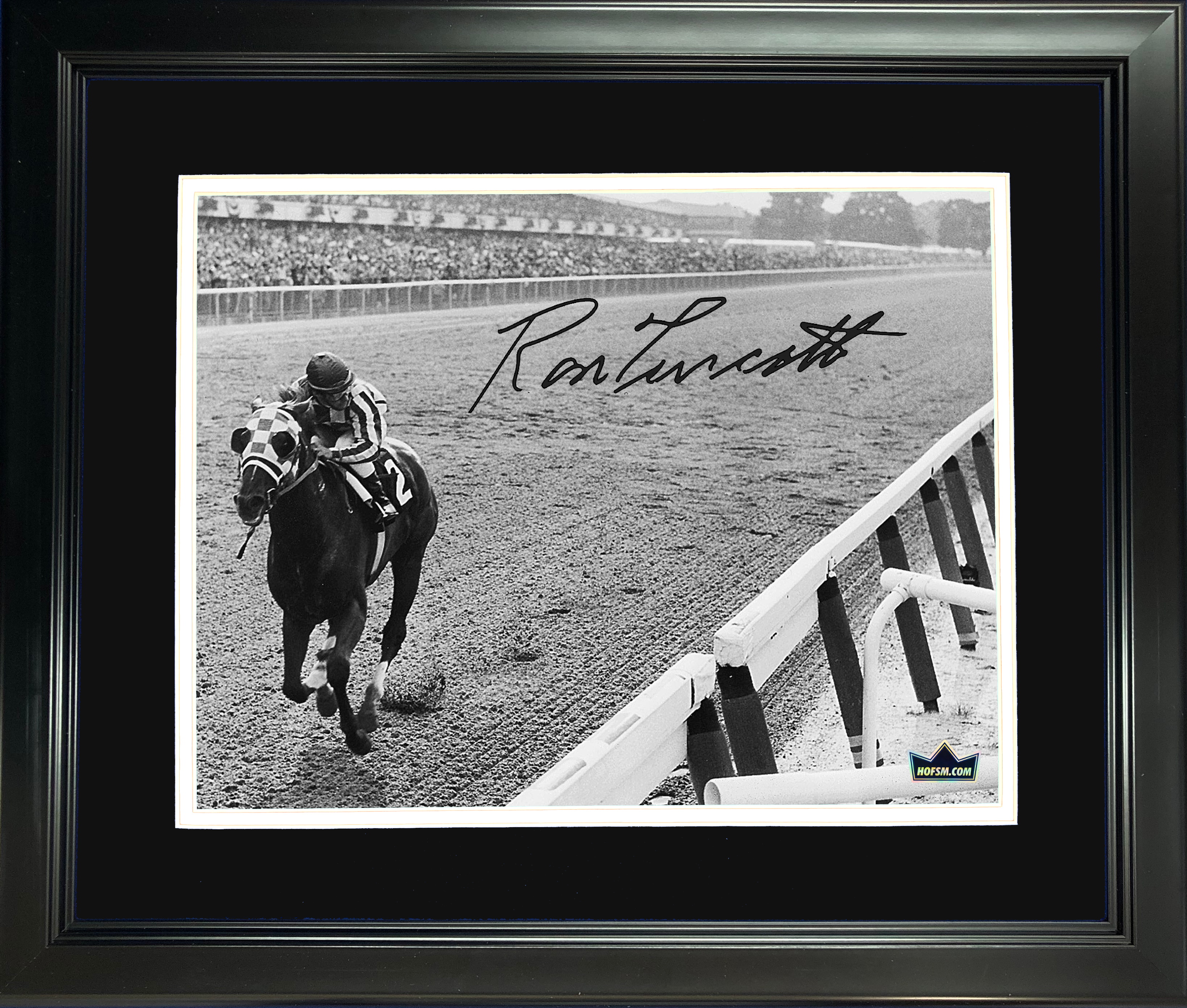 Framed Secretariat Kentucky Derby Triple Crown Winner Ron Turcotte Facsimile Laser Engraved Signature Auto 11"x14"Horse Racing Photo HOFSM Holo