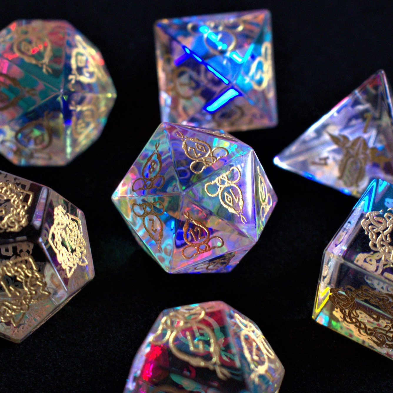 Serpent of Midgard Prism Glass Dice Set