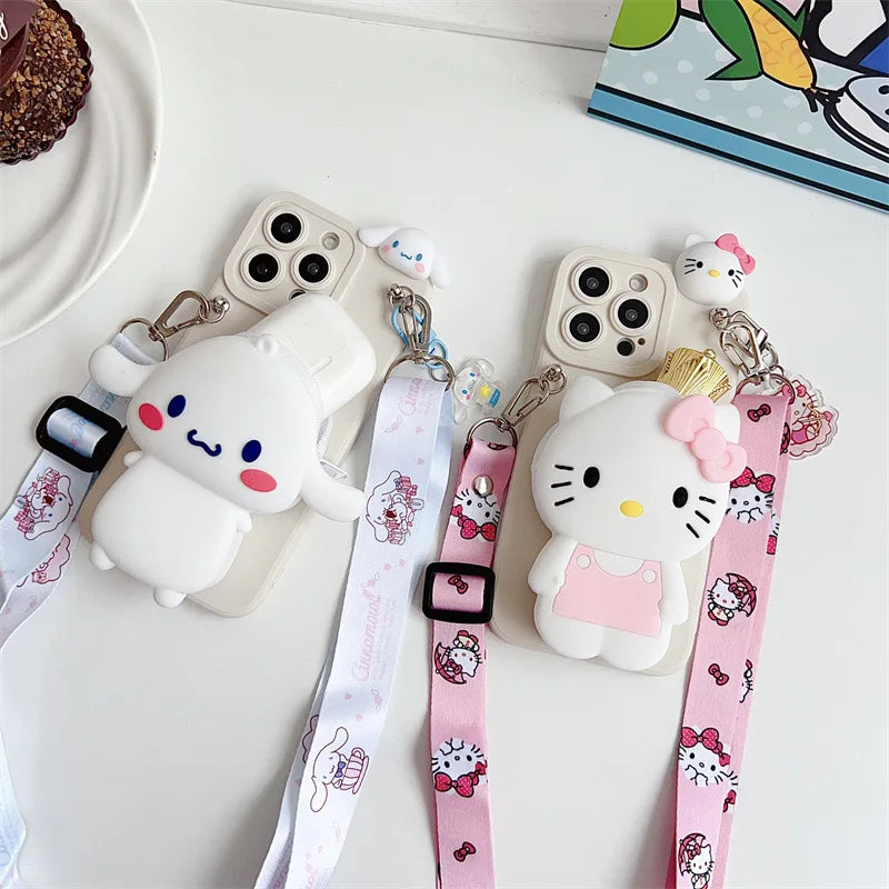 Cute Hello Kitty Cinnamoroll Wallet Phone Case For iPhone